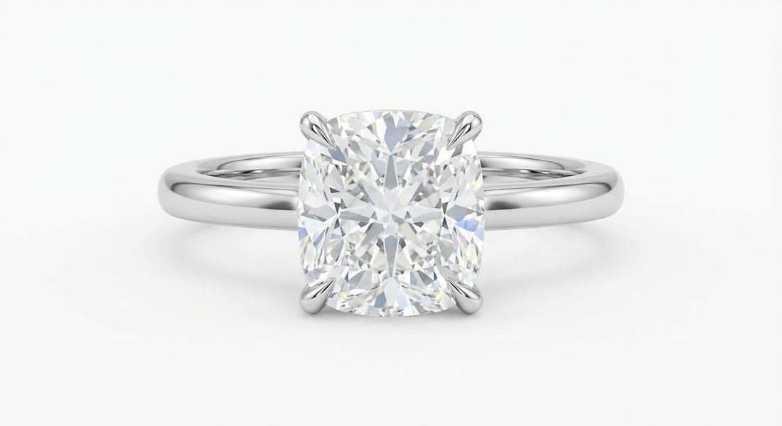 2.5 CT Natural Cushion-Cut Diamond Solitaire Ring in 14K White Gold, Timeless Elegance, IGI: An exceptional 2.5 carat natural cushion-cut diamond ring, masterfully crafted in luxurious 14K White Gold and designed to embody refined elegance and lasting beauty. This design highlights the beauty