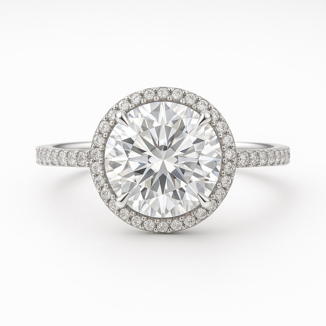 1.8 CT Natural Round-Cut Diamond Single-Stone Ring in 14K White Gold, Timeless Elegance, IGI (1 of 3)
