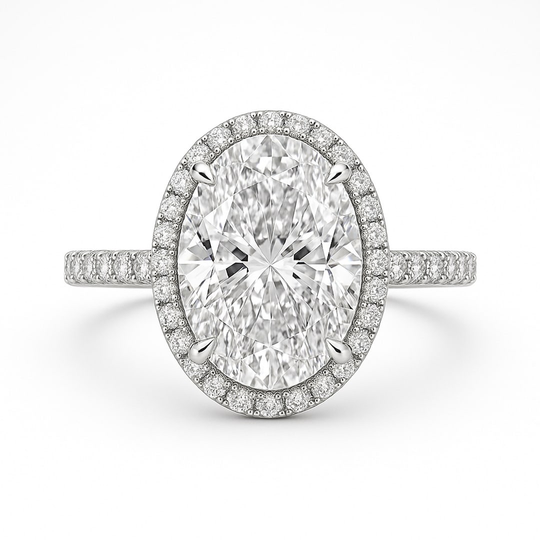 1.5 CT Natural Oval-Cut Diamond Single-Stone Ring in 14K White Gold, Timeless Elegance, GIA (1 of 3)