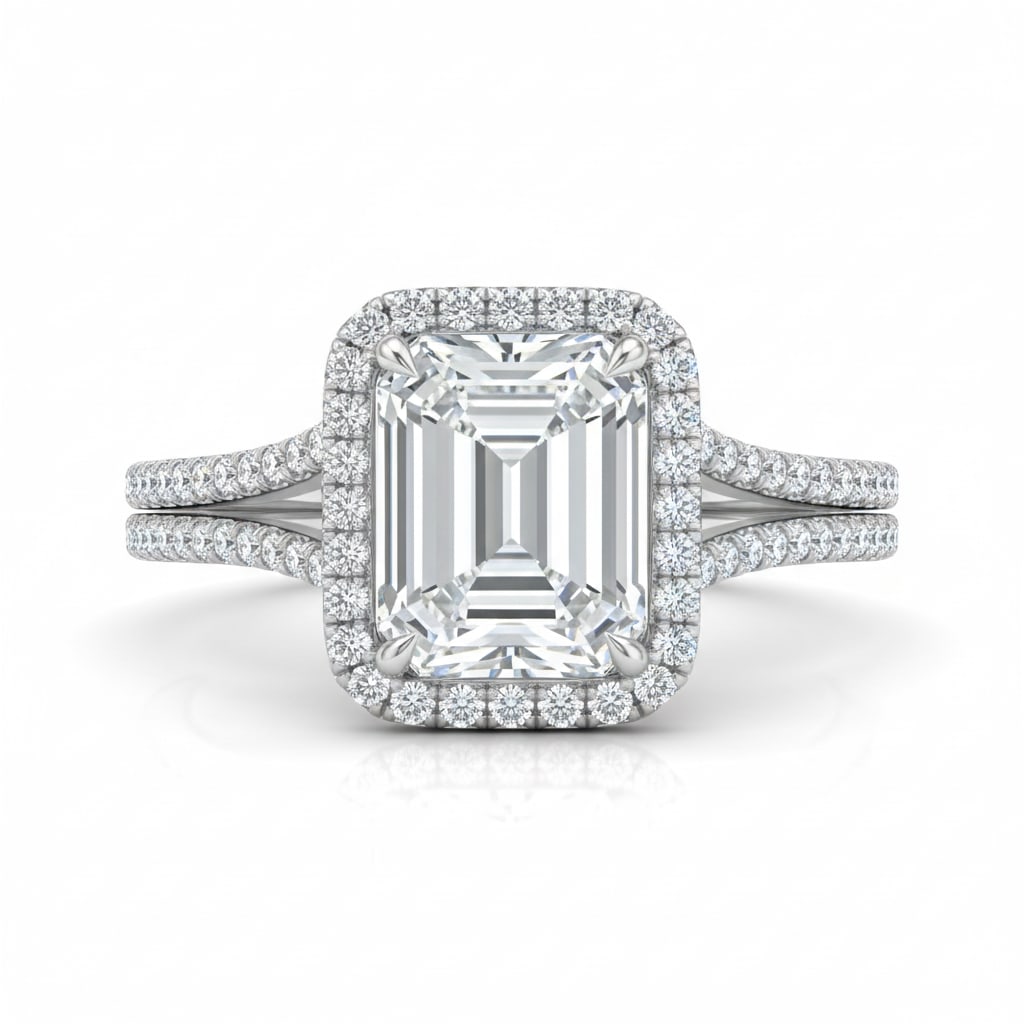 2.5 CT Natural Emerald-Cut Diamond Single-Stone Ring in 14K White Gold, Timeless Elegance, GIA (1 of 4)