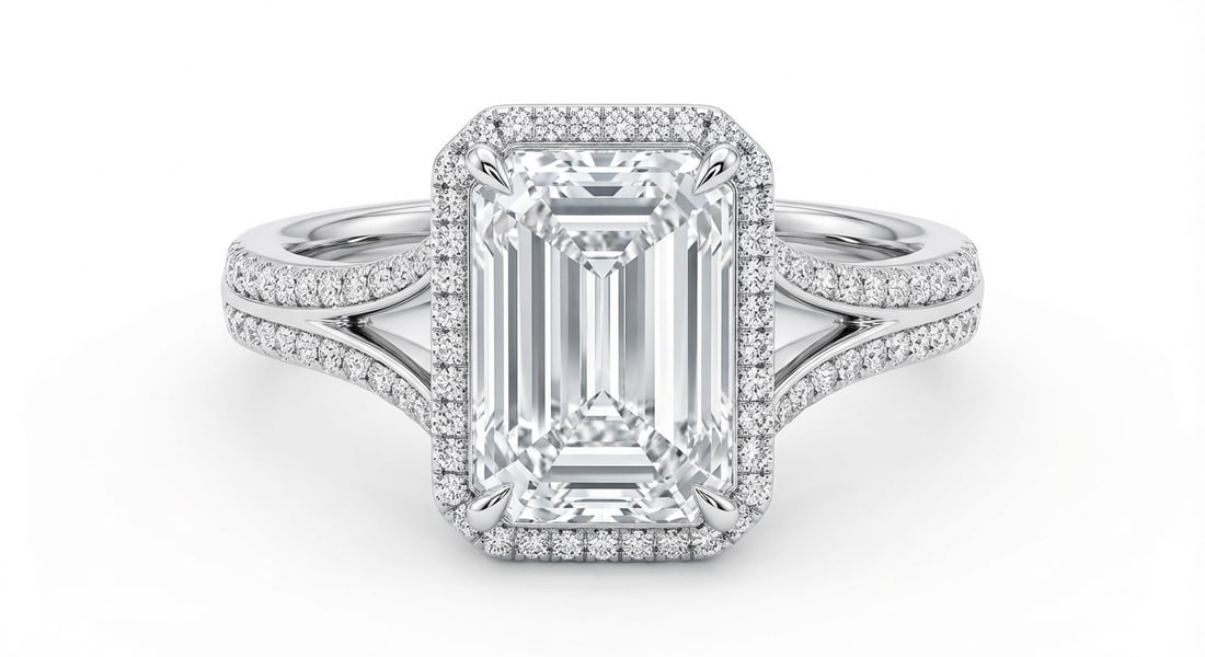 1.8 CT Natural Emerald-Cut Diamond Single-Stone Ring in 14K White Gold, Timeless Elegance, GIA: An exceptional 1.8 carat natural emerald-cut diamond ring, masterfully crafted in luxurious 14K White Gold and designed to embody refined elegance and lasting beauty. This design highlights the beauty