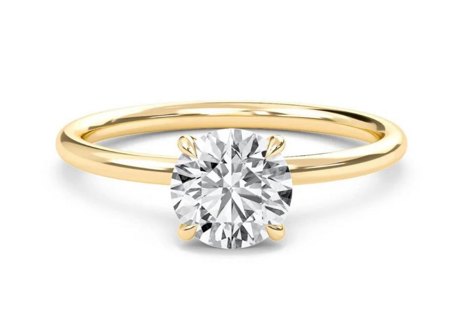 Luxury IGI Certified 1.90 Ct Natural Round Diamond Ring in 14K Yellow Gold: Exceptional luxury ring showcasing approximately 1.90 carat natural diamond, beautifully crafted in 14K Yellow Gold. This refined design highlights superior craftsmanship and timeless elegance, making