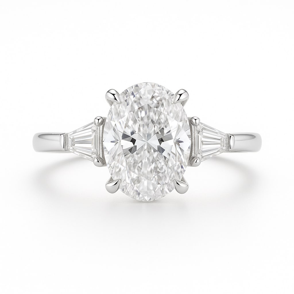 Luxury GIA Certified 2.00 Ct Oval cut Diamond Ring in 14K White Gold (1 of 3)