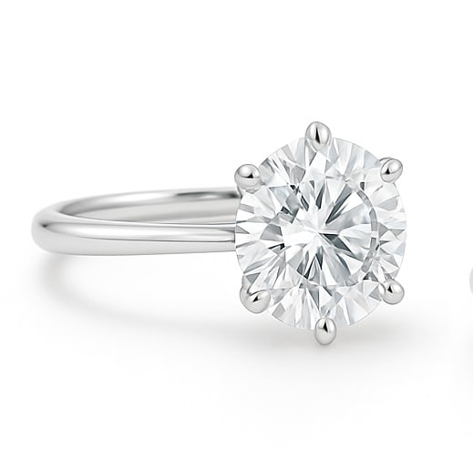 Luxury IGI Certified 1.90 Ct Round Diamond Ring in 14K White Gold: Exceptional luxury ring showcasing approximately 1.90 carat natural round cut diamond, beautifully crafted in 14K White Gold. This refined design highlights superior craftsmanship and timeless eleganc