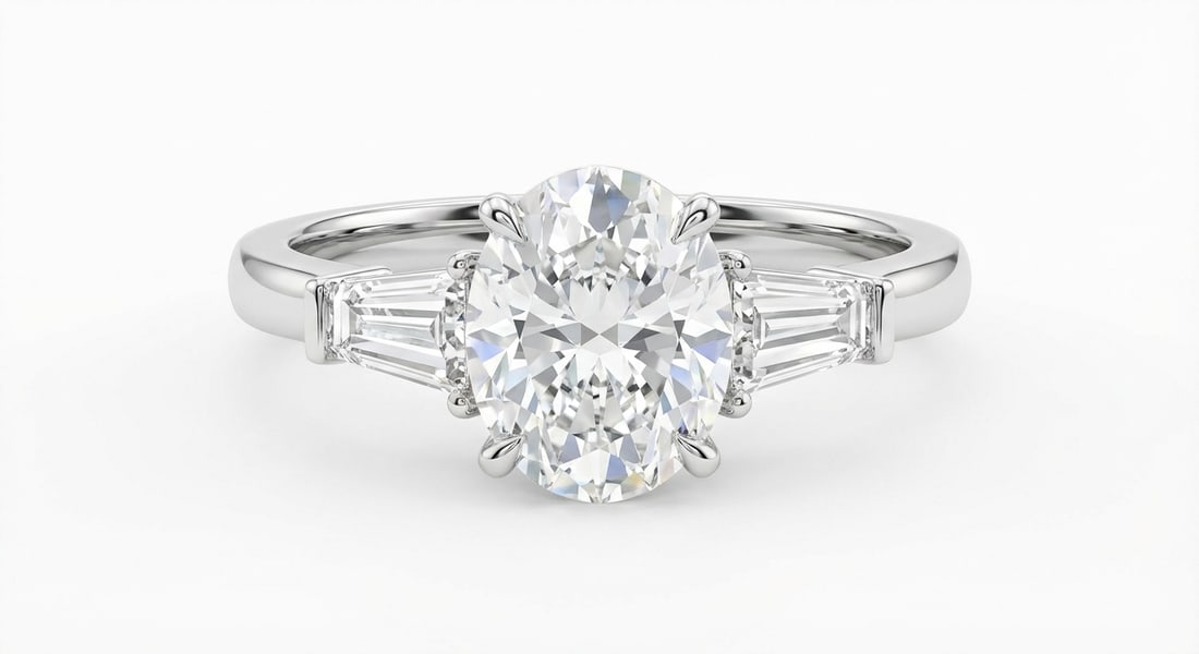 Luxury IGI Certified 1.50 Ct Oval cut Diamond Ring in 14K White Gold (1 of 3)