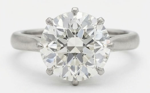 Lab Grown 5.00 Ct Round Brilliant Diamond Ring – Classic Six-Prong Solitaire – / in 14K White (1 of 4)