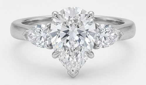 IGI Lab Grown 5.00 Ct Pear Shape Diamond Ring – Classic Three-Stone Pear (Pear Sides) – / in 14K (1 of 2)