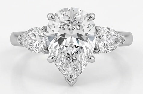 IGI Lab Grown 6.00 Ct Pear Shape Diamond Ring – Classic Three-Stone Pear with Pear Sides – / in (1 of 4)