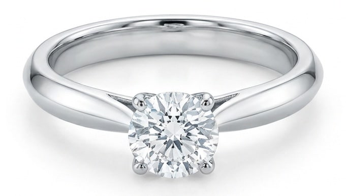 Lab Grown 2.00 Ct Round Diamond Ring – Classic round solitaire with tapered cathedral shoulders (1 of 3)