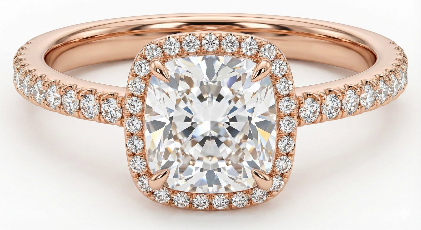 2 CT Natural Cushion-Cut Diamond Single-Stone Ring in 14K Rose Gold, Timeless Elegance, IGI (1 of 4)