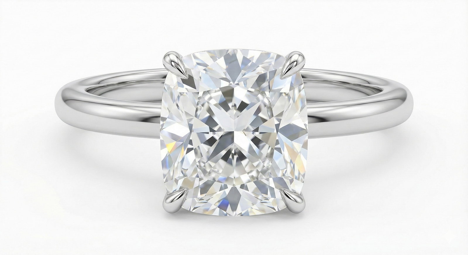 1.5 CT Natural Cushion-Cut Diamond Solitaire Ring in 14K White Gold, Timeless Elegance, IGI: An exceptional 1.5 carat natural cushion-cut diamond ring, masterfully crafted in luxurious 14K White Gold and designed to embody refined elegance and lasting beauty. This design highlights the beauty