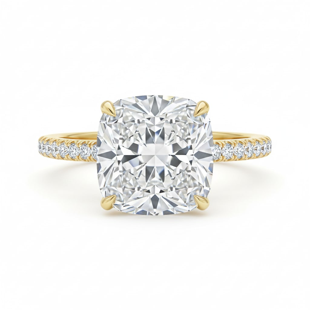 1.9 CT Natural Cushion-Cut Diamond Single-Stone Ring in 14K Yellow Gold, Timeless Elegance, GIA (1 of 4)