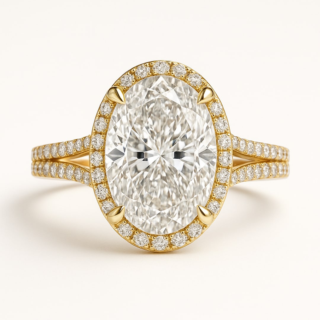 1.8 CT Natural Oval-Cut Diamond Single-Stone Ring in 14K Yellow Gold, Timeless Elegance, IGI (1 of 4)