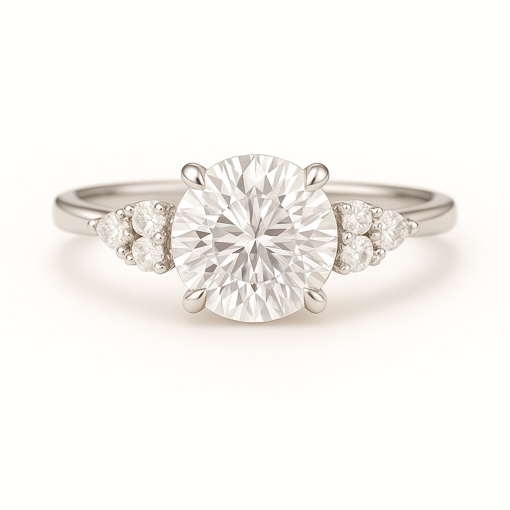 Luxury GIA Certified 1.80 Ct Round cut Diamond Ring in 14K White Gold: Exceptional luxury ring showcasing approximately 1.80 carat lab grown diamond, beautifully crafted in 14K White Gold. This refined design highlights superior craftsmanship and timeless elegance, makin