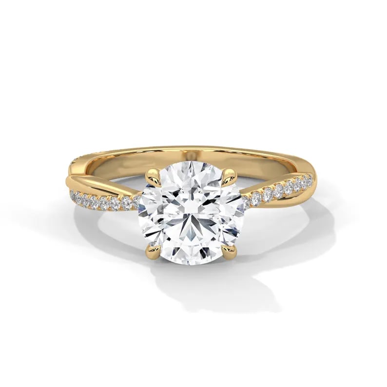 Luxury GIA Certified 1.90 Ct Round Brilliant Cut Lab Grown Diamond Ring in 14K Yellow Gold (1 of 3)