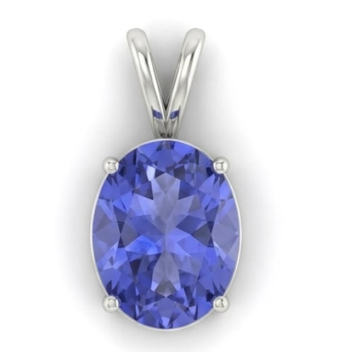 3.0 Ct Oval Natural Tanzanite 14K White Gold Solitaire Pendant Certified: This certified fine jewelry piece features a 3.0 carat natural Tanzanite in a Oval cut, crafted in 14K White Gold. The Solitaire Pendant design highlights the beauty of the natural center stone. All c