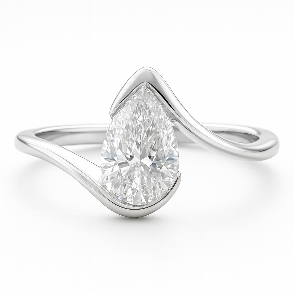 3.50 CT Lab Grown Marquise Cut Diamond Ring with Round Side Stones in 14K White Gold: Elegant 3.50 carat lab grown marquise cut diamond centerpiece, flanked by clusters of lab grown round brilliant side stones. Crafted in 14K white gold with a high-polish finish, offering a refined and