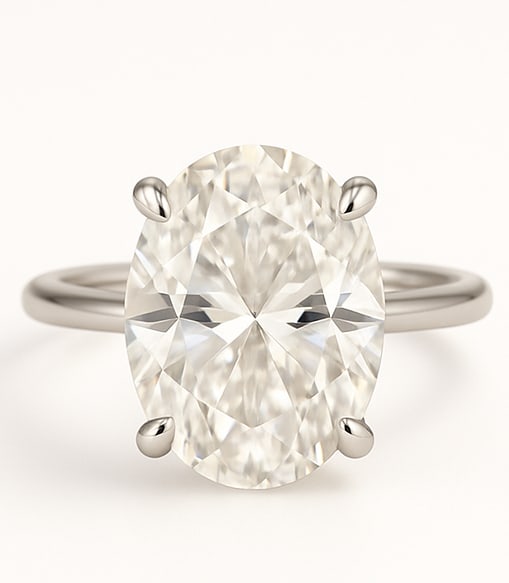 10.00 CT Lab Grown Oval Cut Diamond Solitaire Ring in 14K White Gold (1 of 2)