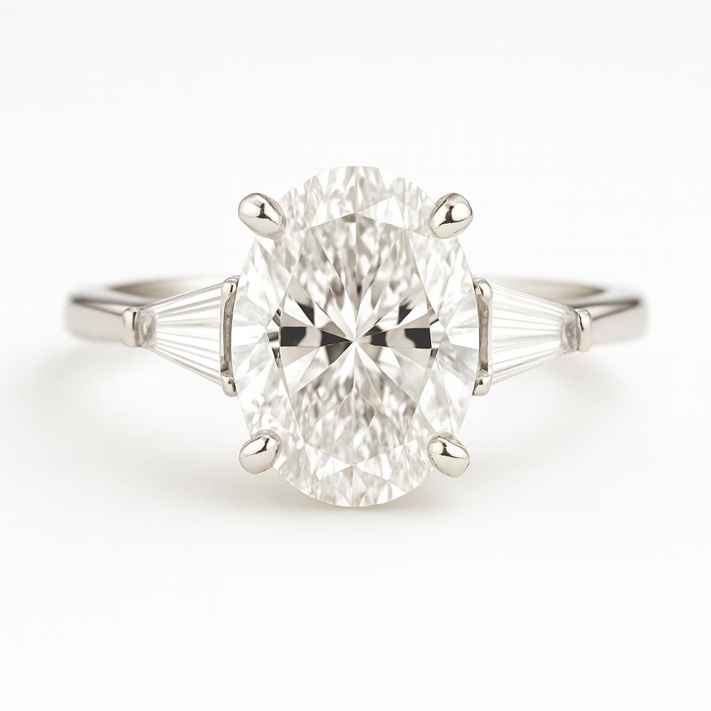 4.00 CT Lab Grown Marquise Cut Diamond Solitaire Ring in 14K White Gold: Elegant 4.00 carat lab grown marquise cut diamond, prong set on a polished 14K white gold band. A timeless solitaire engagement ring design with a sleek elongated silhouette for maximum brilliance.Col