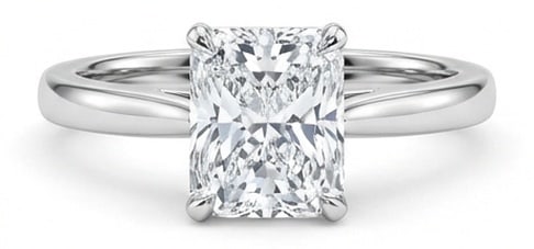 Lab Grown 3.00 Ct Radiant Diamond Ring – Modern solitaire setting with tapered cathedral shoulders (1 of 4)