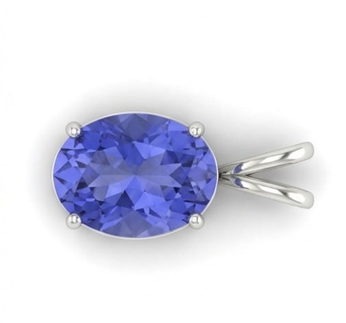 3.0 Ct Oval Natural Tanzanite 14K White Gold Solitaire Pendant - Certified: This certified fine jewelry piece features a 3.0 carat natural Tanzanite in a Oval cut, crafted in 14K White Gold. The Solitaire Pendant design highlights the beauty of the natural center stone. All c