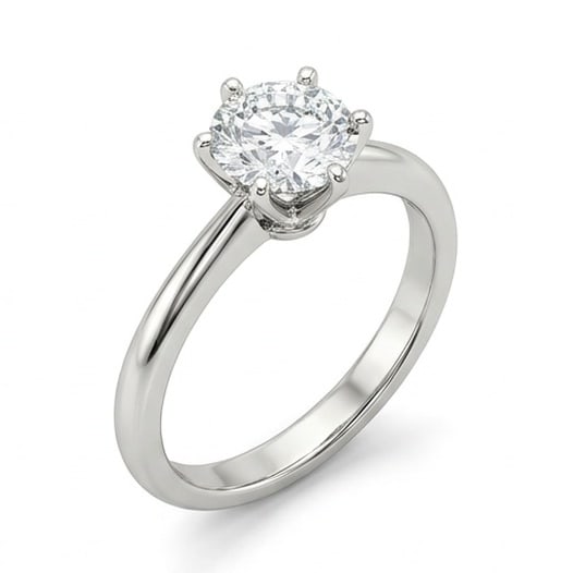 IGI Certified 1.4 ct Round Cut Natural Diamond Refined Solitaire Ring in 14K White Gold: An elegant 1.4 carat natural round-cut diamond ring, finely made in 14K White Gold with a refined profile and auction-worthy presentation. This design highlights the beauty of the center stone alone, 
