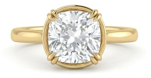 IGI Certified 1.55 ct Cushion Cut Natural Diamond Open Gallery Solitaire Ring in 14K Yellow Gold: An exceptional 1.55 carat natural cushion-cut diamond ring, masterfully crafted in luxurious 14K Yellow Gold and designed to embody refined elegance and lasting beauty. This design highlights the beau