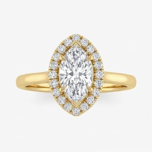 GIA Certified 1.75 ct Cushion Cut Natural Diamond Marquise Cushion Border Halo Ring in 14K Yellow: An elegant 1.75 carat natural cushion-cut diamond ring, finely made in 14K Yellow Gold with a refined profile and auction-worthy presentation. This design is enhanced with matching diamond side stones