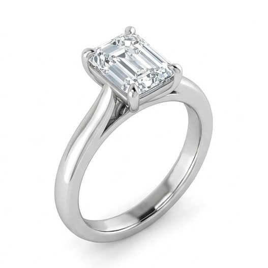 GIA Certified 1.45 ct Emerald Cut Natural Diamond Cathedral Solitaire Ring in 14K White Gold: An exceptional 1.45 carat natural emerald-cut diamond ring, masterfully crafted in luxurious 14K White Gold and designed to embody refined elegance and lasting beauty. This design highlights the beaut