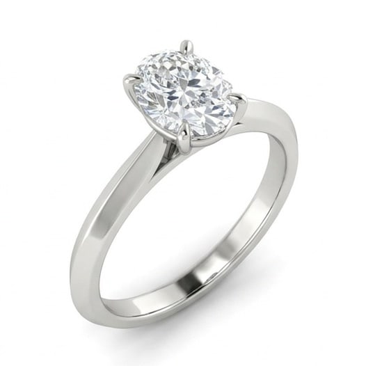 GIA Certified 1.9 ct Oval Cut Natural Diamond Knife Edge Solitaire Ring in 14K White Gold: An elegant 1.9 carat natural oval-cut diamond ring, finely made in 14K White Gold with a refined profile and auction-worthy presentation. This design highlights the beauty of the center stone alone, o