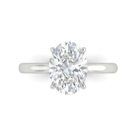 GIA Certified 1.7 ct Oval Cut Natural Diamond Refined Solitaire Ring in 14K White Gold: An exceptional 1.7 carat natural oval-cut diamond ring, masterfully crafted in luxurious 14K White Gold and designed to embody refined elegance and lasting beauty. This design highlights the beauty of