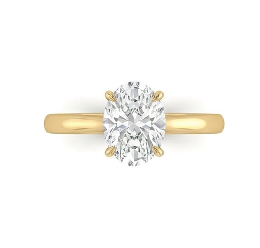 GIA Certified 1.35 ct Oval Cut Natural Diamond Refined Solitaire Ring in 14K Yellow Gold: An elegant 1.35 carat natural oval-cut diamond ring, finely made in 14K Yellow Gold with a refined profile and auction-worthy presentation. This design highlights the beauty of the center stone alone,