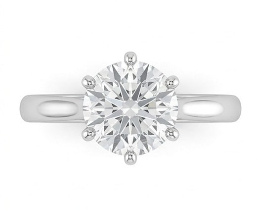 GIA Certified 1.8 ct Round Cut Natural Diamond Cathedral Solitaire Ring in 14K White Gold: This distinguished 1.8 carat natural round-cut diamond ring is beautifully crafted in 14K White Gold, offering exceptional brilliance and enduring appeal. This design highlights the beauty of the cent