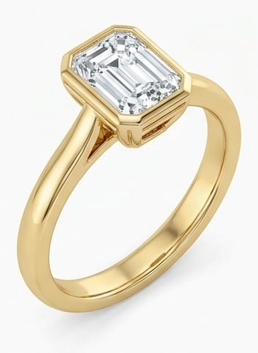 IGI Certified 1.45 ct Emerald Cut Natural Diamond Refined Solitaire Ring in 14K Yellow Gold: An exceptional 1.45 carat natural emerald-cut diamond ring, masterfully crafted in luxurious 14K Yellow Gold and designed to embody refined elegance and lasting beauty. This design highlights the beau
