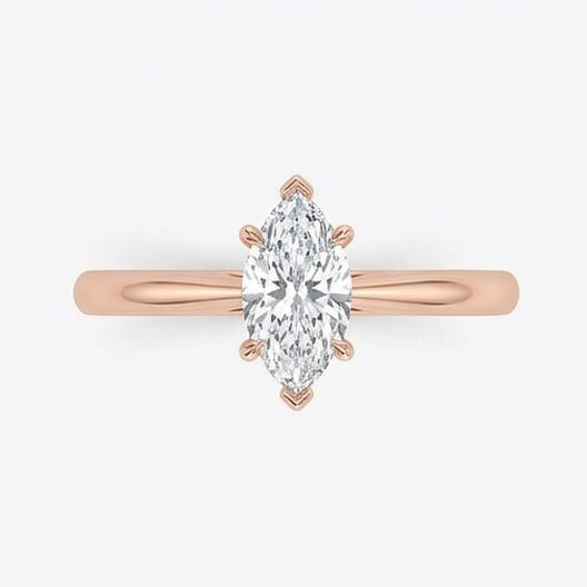GIA Certified 1.8 ct Marquise Cut Natural Diamond Refined Solitaire Ring in 14K Rose Gold: An exceptional 1.8 carat natural marquise-cut diamond ring, masterfully crafted in luxurious 14K Rose Gold and designed to embody refined elegance and lasting beauty. This design highlights the beauty