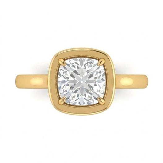 IGI Certified 1.45 ct Cushion Cut Natural Diamond Cushion Halo Ring in 14K Yellow Gold: A remarkable 1.45 carat natural cushion-cut diamond ring, expertly crafted in 14K Yellow Gold and created to showcase timeless sophistication. This design is enhanced with matching diamond side stones