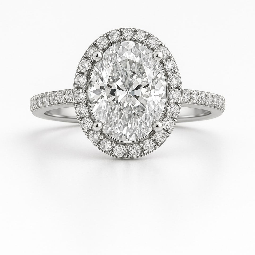 lab-grown diamond 7.50 CT Oval Halo Diamond Ring: 7.5 CT Oval Halo lab-grown diamond Diamond, E?F Color, VVS1?VS1 Clarity Each lab-grown diamond diamond is ethically created with exceptional brilliance and fire, offering an eco-friendly and sustainab