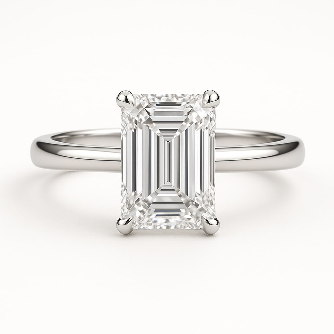 lab-grown diamond 10.00 CT Emerald Solitaire Diamond Ring: 10 CT Emerald Solitaire lab-grown diamond Diamond, E?F Color, VVS1?VS1 Clarity Each lab-grown diamond diamond is ethically created with exceptional brilliance and fire, offering an eco-friendly and su