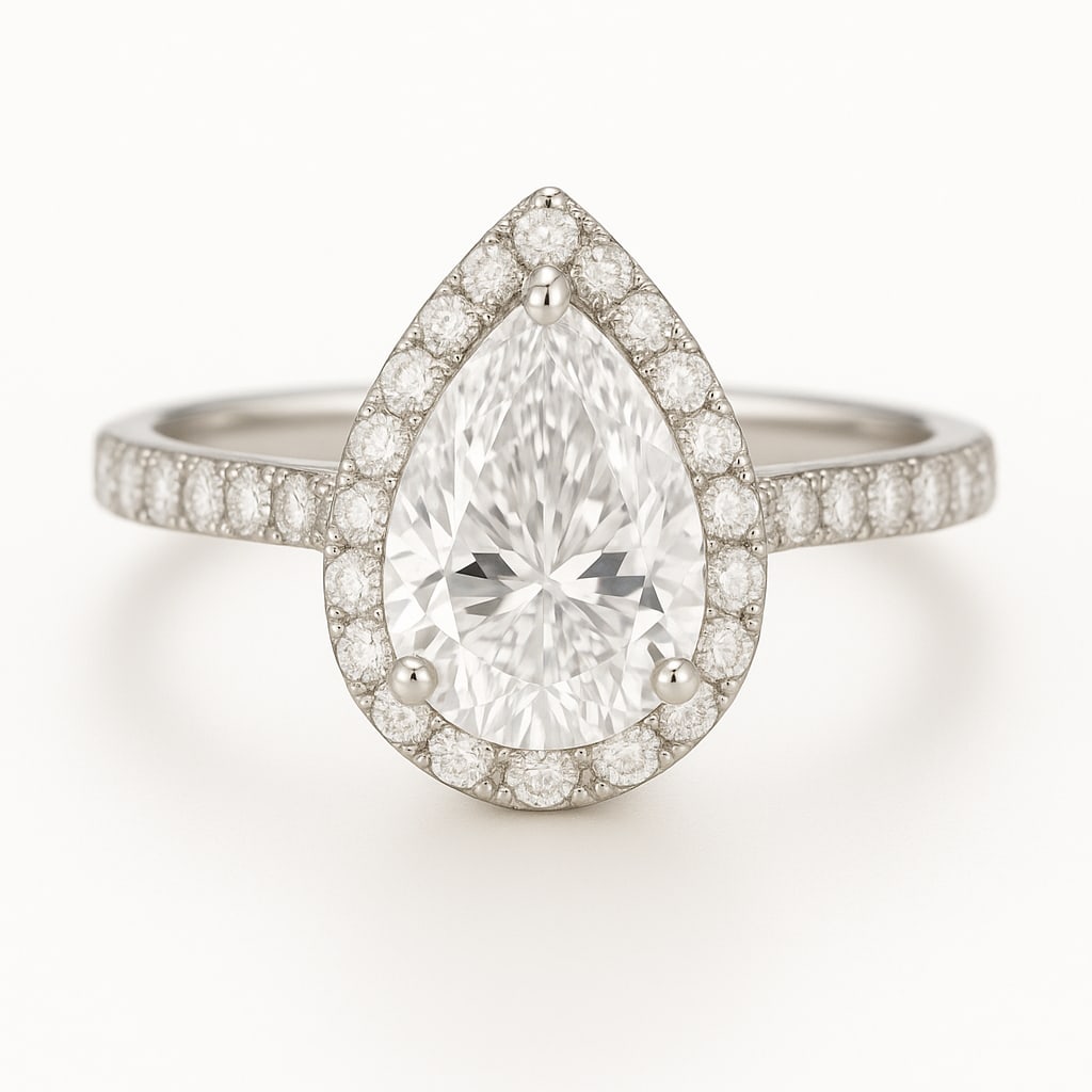 lab-grown diamond 6.00 CT Radiant Halo Diamond Ring: 6 CT Radiant Cut lab-grown diamond Diamond with round halo & pav? band in 14K Yellow Gold. Luxury finishing, resizable & brand new. Each lab-grown diamond diamond is ethically created with exceptional
