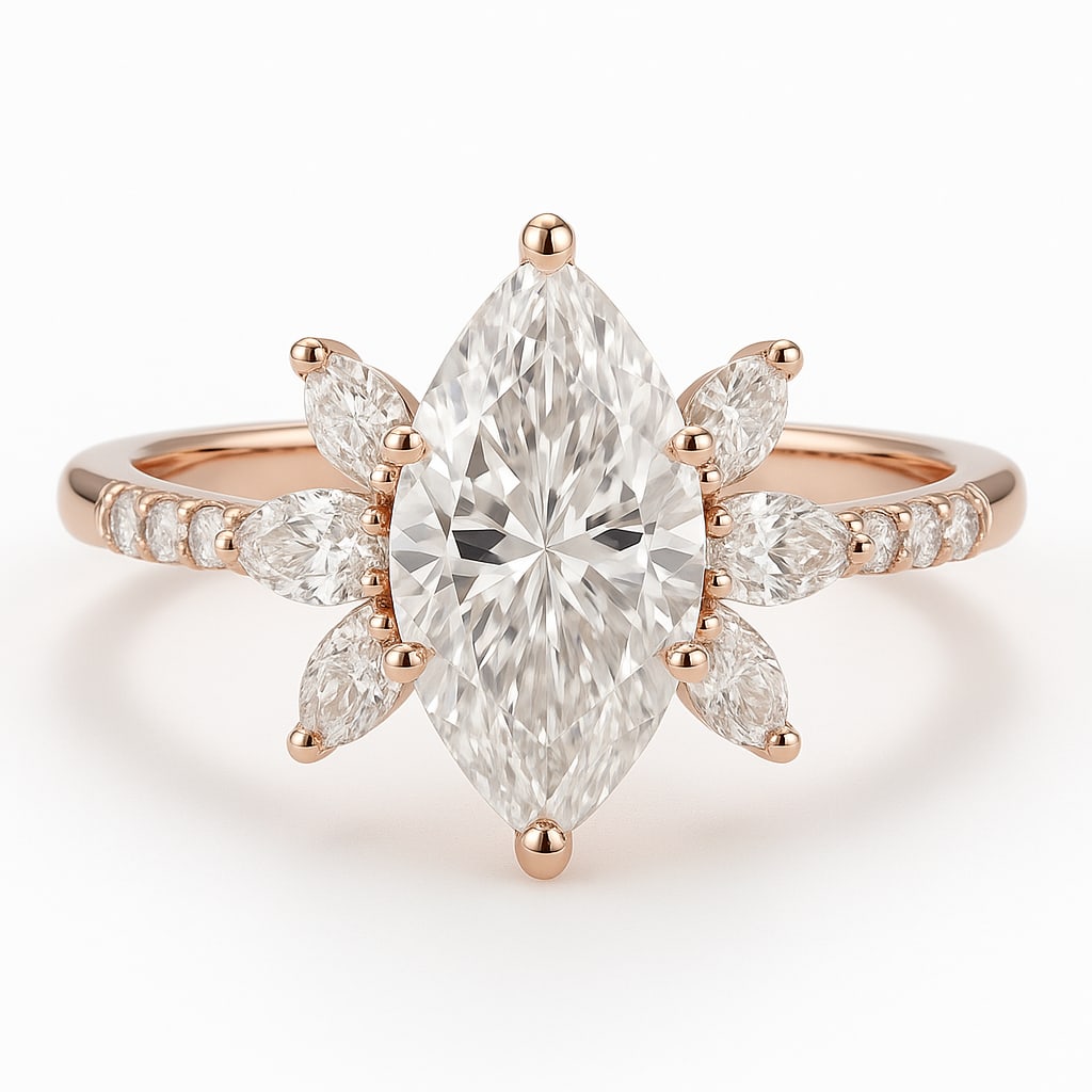 lab-grown diamond 7.00 CT Marquise Diamond Cluster Ring (1 of 2)