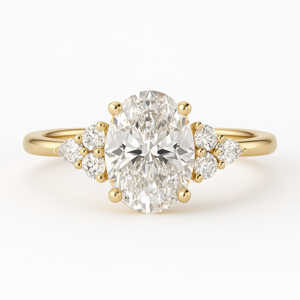 lab-grown diamond 5.00 CT Princess-Cut Diamond Classic Solitaire Ring in 14K Yellow Gold: This unique lab-grown diamond diamond ring showcases a 5.00 carat princess-cut center stone in a classic solitaire design, expertly crafted in 14K Yellow Gold. The pav?-set diamond band is designed to