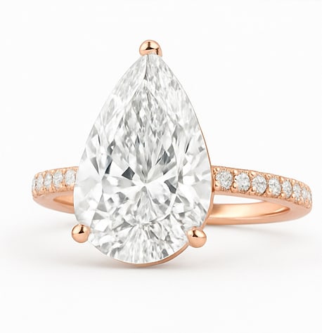 lab-grown diamond 8.00 CT Round Brilliant-Cut Diamond Double Halo Ring in 14K Rose Gold: This unique lab-grown diamond diamond ring showcases a 8.00 carat round brilliant-cut center stone in a double halo design, expertly crafted in 14K Rose Gold. The slim micro-pav? band is designed to s