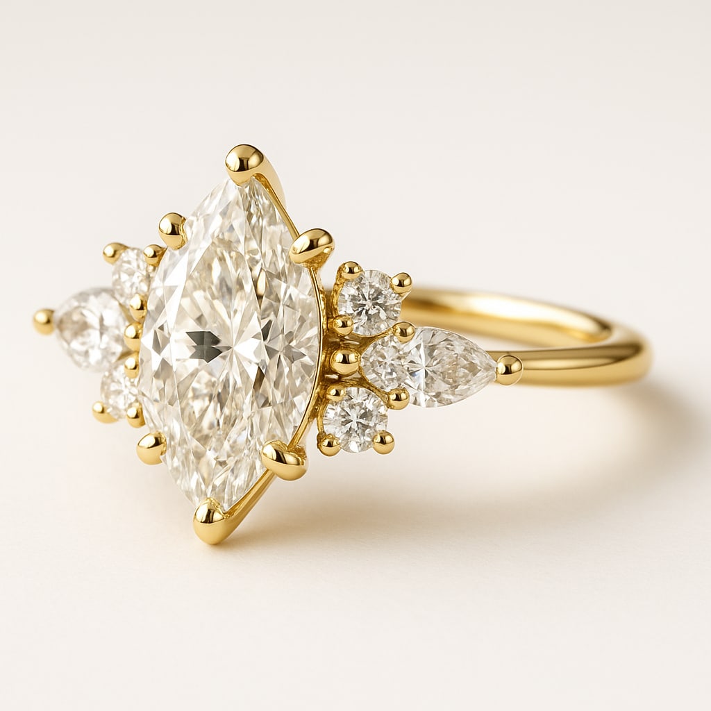 lab-grown diamond 6.00 CT Emerald-Cut Diamond Hidden-Halo Ring in 14K Yellow Gold: This unique lab-grown diamond diamond ring showcases a 6.00 carat emerald-cut center stone in a hidden-halo design, expertly crafted in 14K Yellow Gold. The smooth high-polish band is designed to sit 