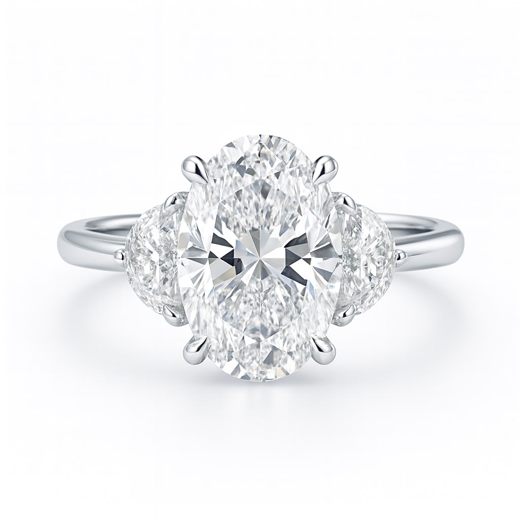 lab-grown diamond 5.00 CT Round Brilliant-Cut Diamond Vintage Pav? Ring in 14K White Gold: This unique lab-grown diamond diamond ring showcases a 5.00 carat round brilliant-cut center stone in a vintage pav? design, expertly crafted in 14K White Gold. The smooth high-polish band is designed