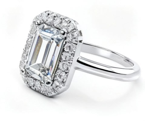 lab-grown diamond 7.00 CT Cushion-Cut Diamond Halo Engagement Ring in 14K White Gold (1 of 2)