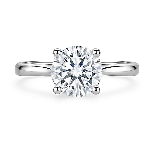 lab-grown diamond 2.00 CT Radiant-Cut Diamond Three-Stone Ring in 14K White Gold: This unique lab-grown diamond diamond ring showcases a 2.00 carat radiant-cut center stone in a three-stone design, expertly crafted in 14K White Gold. The knife-edge band is designed to sit comfortab