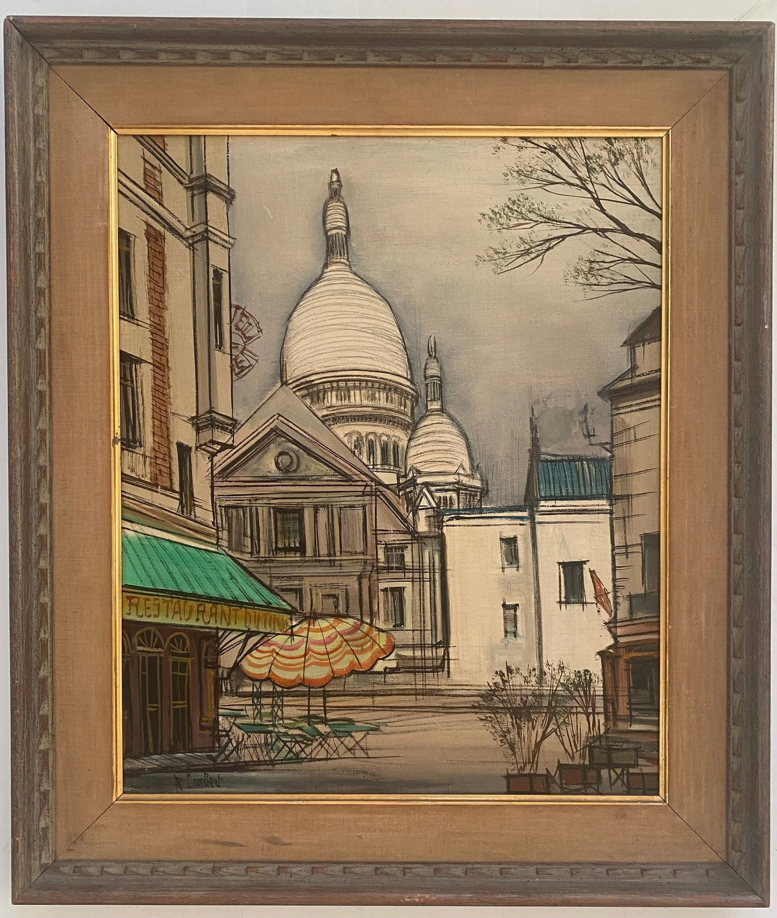 Oil On Canvas Titled "St. Pierre Du Montmartre" By French Artist Paul Lambert (1 of 5)