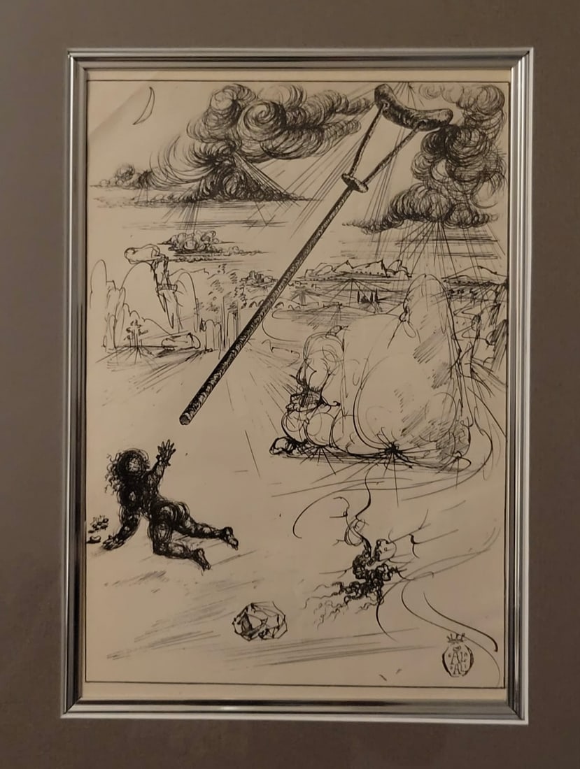 Salvador Dali Engraving Etching Entitled  Under Celestine Cane