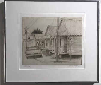 Limited Edition Original Etching Of Row of Houses Mark M.