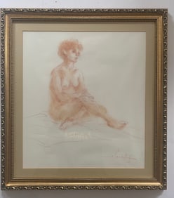 Female Nude Conte Crayon On Paper By LLona Royce Smithkin